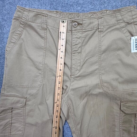 Old Navy OG Chino Cargo Pants Pockets Boho Preppy Khaki Womens XL Tall NEW - Picture 8 of 9